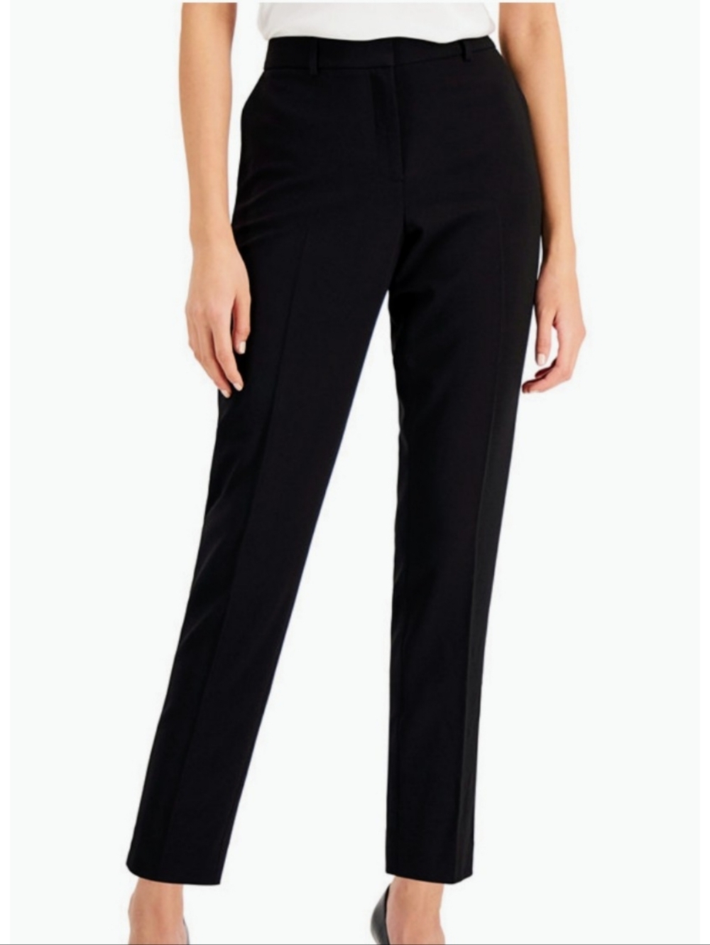 TAHARI Black Shannon Dress Pants Career Chic Size 12 Ankle Length Corporate NWT